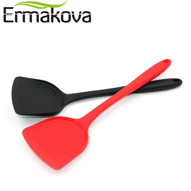 ERMAKOVA 1 шт. антипригарная силиконовая лопатка термостойкая длинная ручка