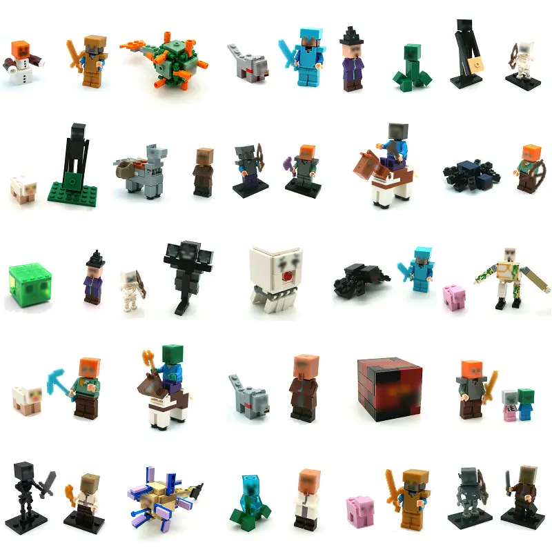 

HOT Sale LegoINGly Minecrafted Action Figures Steve Witch Zombie Skeleton Bricks Compatible For Legoingly Building Blocks Model