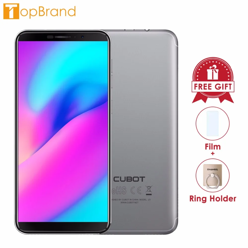 Оригинал Cubot J3 Android Go 18:9 полный Экран 1 ГБ 16 5 0 дюймов MT6580 четырехъядерный смартфон
