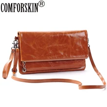 COMFORSKIN Роскошная масляная Вощеная кожа Ретро стиль Женская локомотивная Сумка дизайнерская Высококачественная рынок коровья кожа сумка-мессенджер