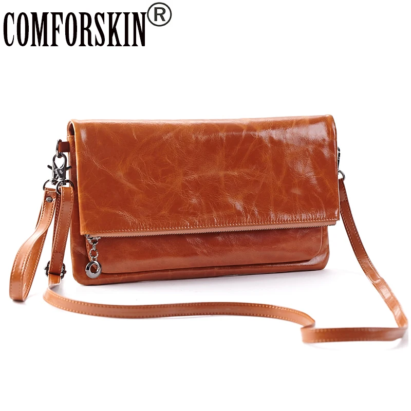 

Luxurious Oil Wax Leather Retro Style Feminine Locomotive Handbag Designer High-end Market Cow Leather Messenger Bag For Women