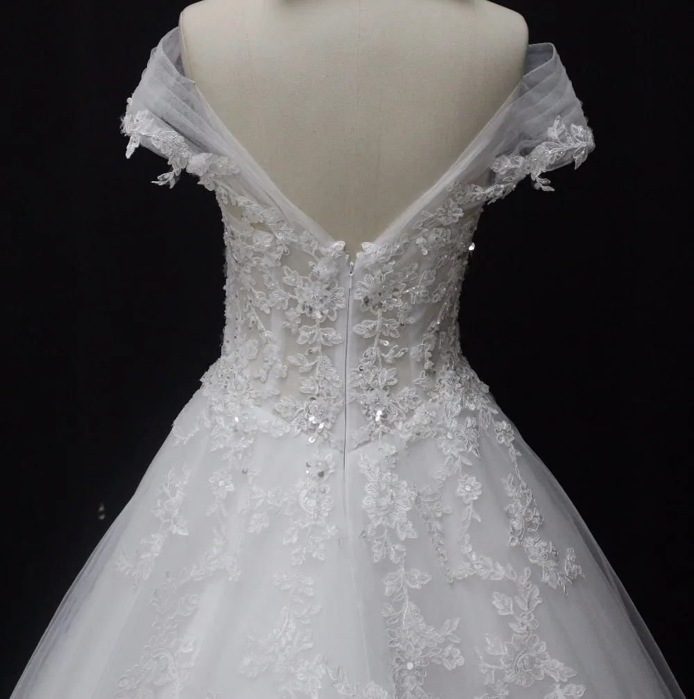 Cloverbridal высокого качества манга cortas Vestido De Noiva Renda princesa fotos реалов V шеи и спины Кружева Тюль Свадебные