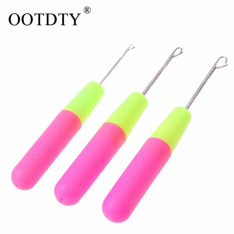 Us 1 02 18 Off 1set 3pcs Mixed Steel Knitting Hook Needles Crochet Template Bending Shape Plastic Handle Knitting Diy Kit Loom Tool In Sewing Tools