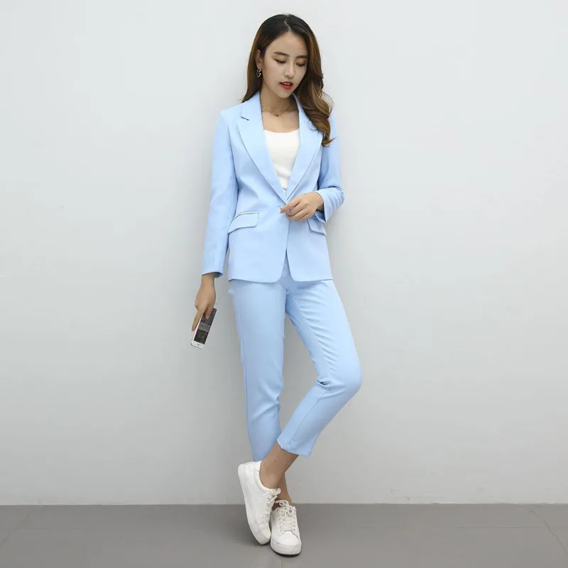 

Pant suits for women temperament suit female new style fashion slim office uniform OL solid color two-piece suit