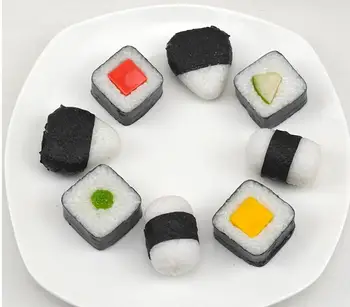 

PVC Beautiful Large Japanese rice sushi set crafts model perfect table display for various occasions 8 pcs /set free shipping