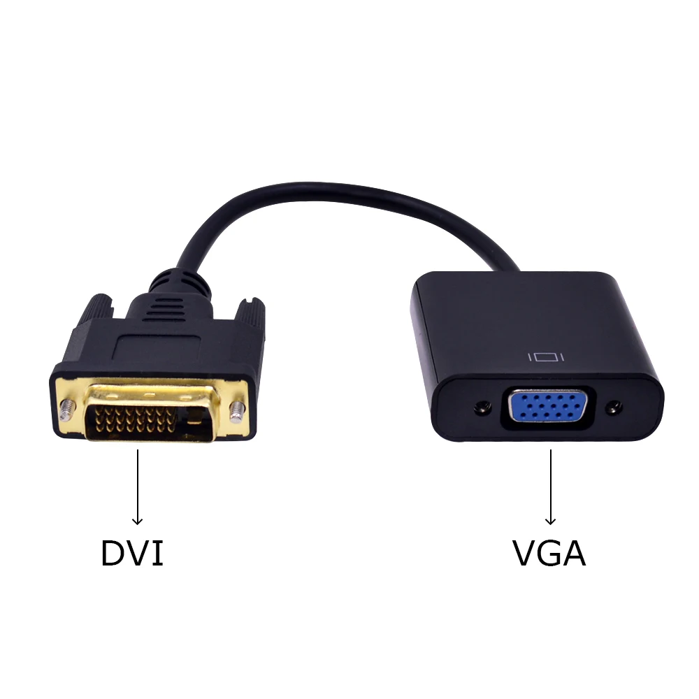 CHIPAL 1080P DVI-D DVI в VGA адаптер 24+ 1 25Pin штекер в 15Pin женский кабель видео конвертер для ПК компьютер HDTV монитор дисплей