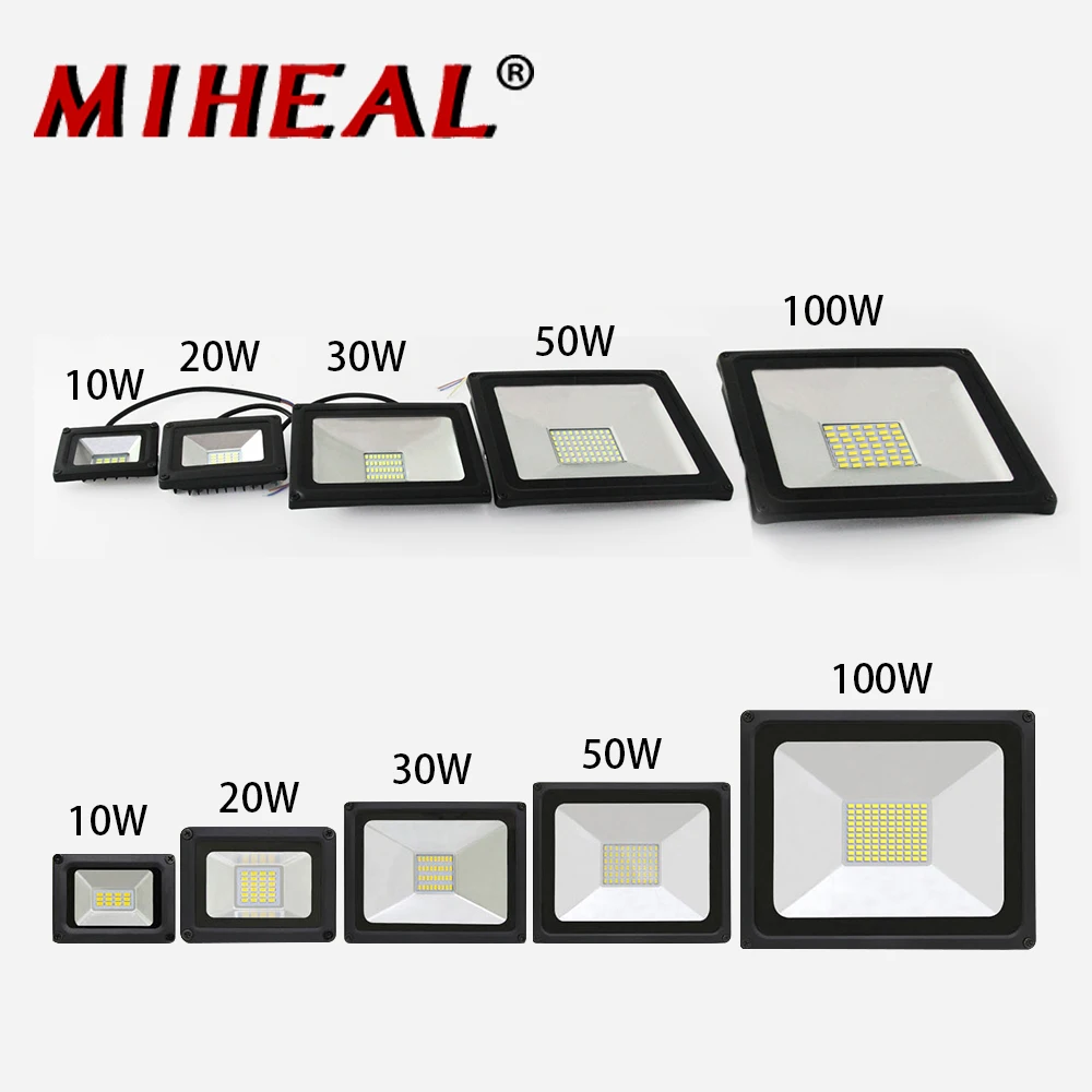 

LED Floodlight 10W 20W 30W 50W 100W Ultrathin Led Flood Light Spotlight 220V-240V WatWall Lamp Landscapeerproof IP65 Outdoor