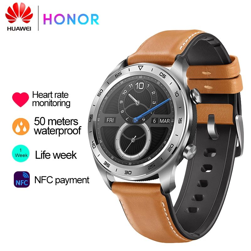  Huawei Ehre Magie NFC GPS Sport SmartWatch Run Herz Rate Tracker Schlaf Tracker Nachricht 5ATM Wass