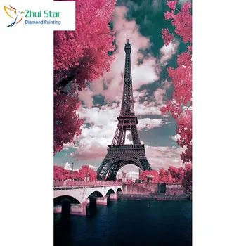 

Zhui star 5d diy full square drill diamond painting paris Cross Stitch Rhinestone mosaic Home decor gift bk