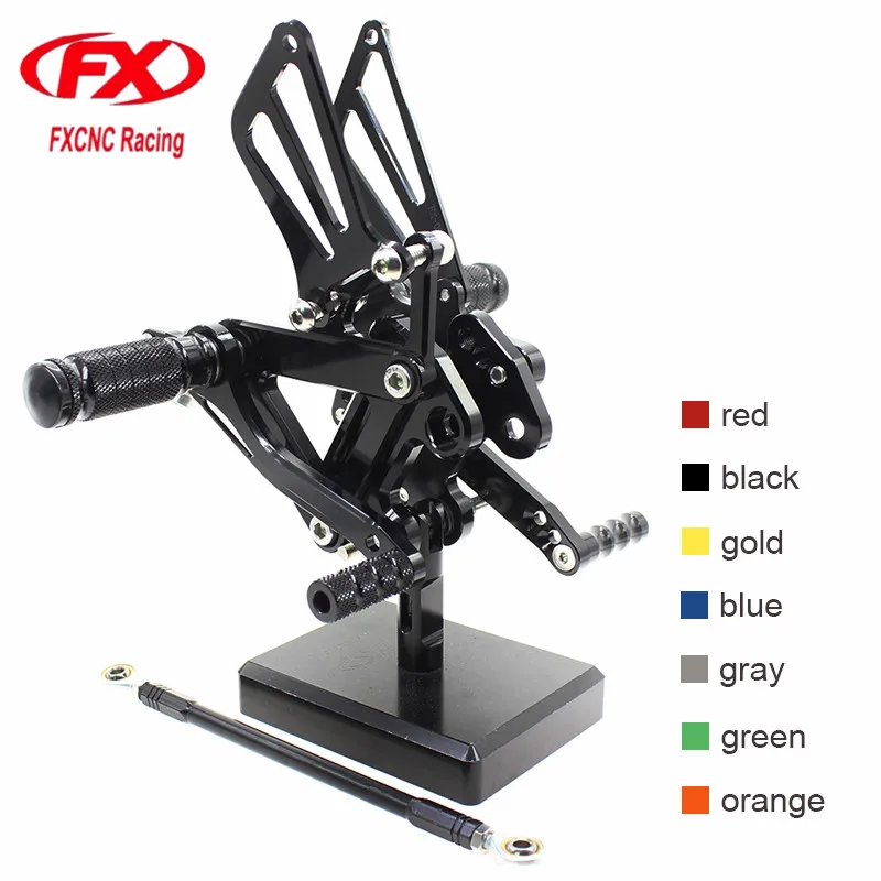 

FXCNC Aluminum Adjustable Motorcycle Rearsets Rear Set Foot Pegs Pedal Footrest For KAWASAKI ZZR600 ZZR 600 2005 2006 2007 2008