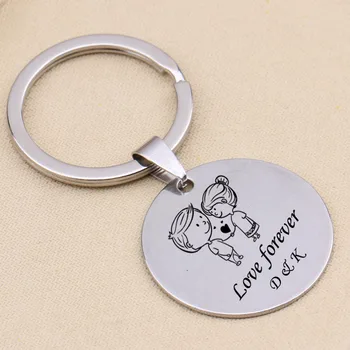 

Love Forever Custom Name Keychain Engraved Heart Lovers Keychain For Lovers Couples Engraved Key Holder Valentine's Day Gifts