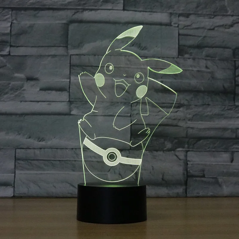 

Color changing Flashing touch sensor control Pikachu Acrylic 3D LED Night Light LED Anime Pocket Monsters USB table Lamp