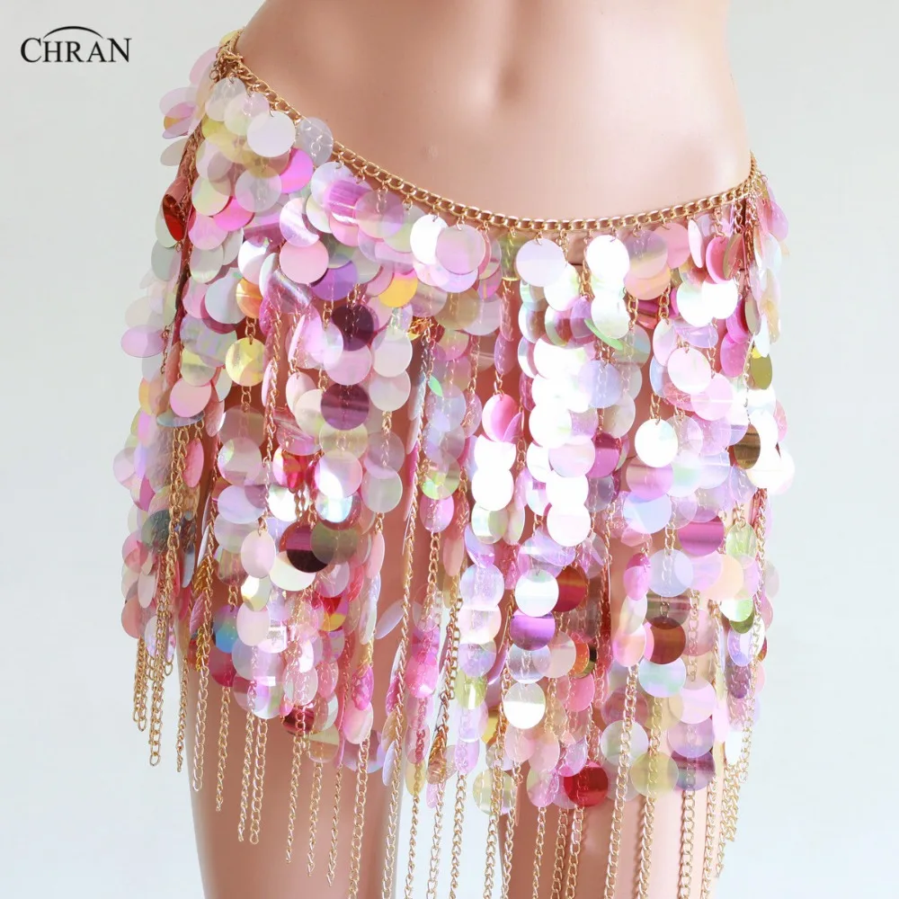Chran Sequins Seascale Mini Skirt Disco Party Chain Necklace Belly Waist Chain Belt Festival Costume Dress Wear Jewelry CRS215 Chran Sequins Seascale Mini Skirt Disco Party Chain Necklace Belly Waist Chain Belt Festival Costume Dress Wear Jewelry CRS215