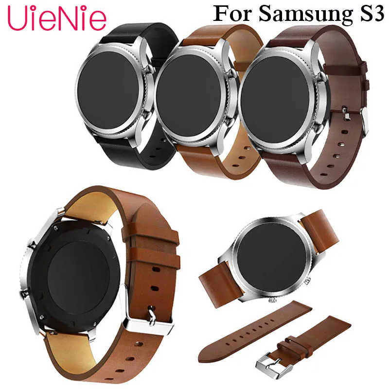 

22mm leather watchband for Samsung Gear S3 smart watch Band bracelet for huami amazfit stratos 2 2S Strap with buckle 46mm band