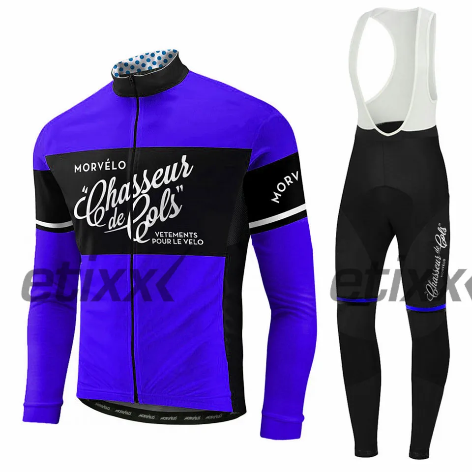 Spring autumn team Morvelo long sleeve cycling jersey set Ropa Ciclismo breathable racing bike clothing MTB Bike 9D gel pad - Цвет: 11