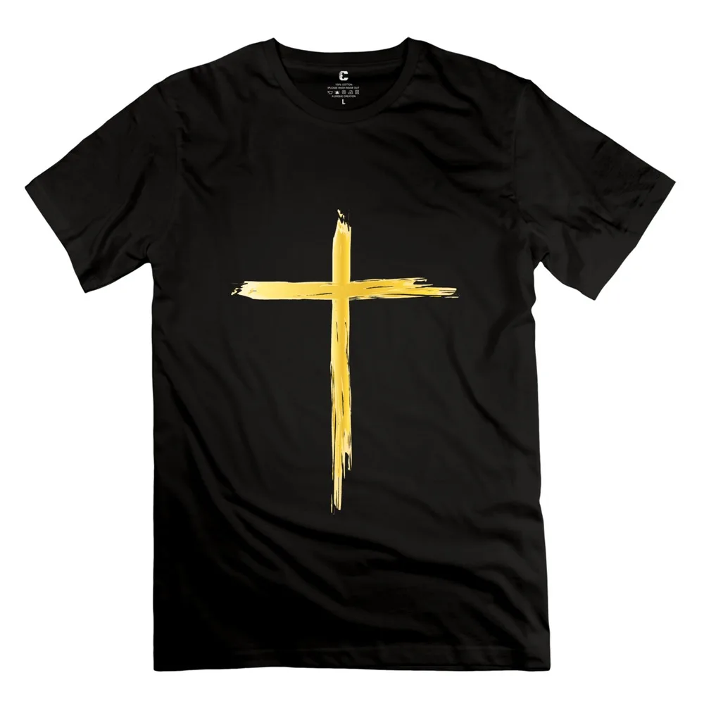 High Quality Christian Cross Icon Men t shirts Plus Size Men Short ...