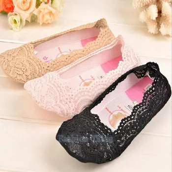 

Womens Sock Female Home Antiskid Invisible Short Socks Slippers Shallow Summer No Show Socks For Women Lace Boat Socks