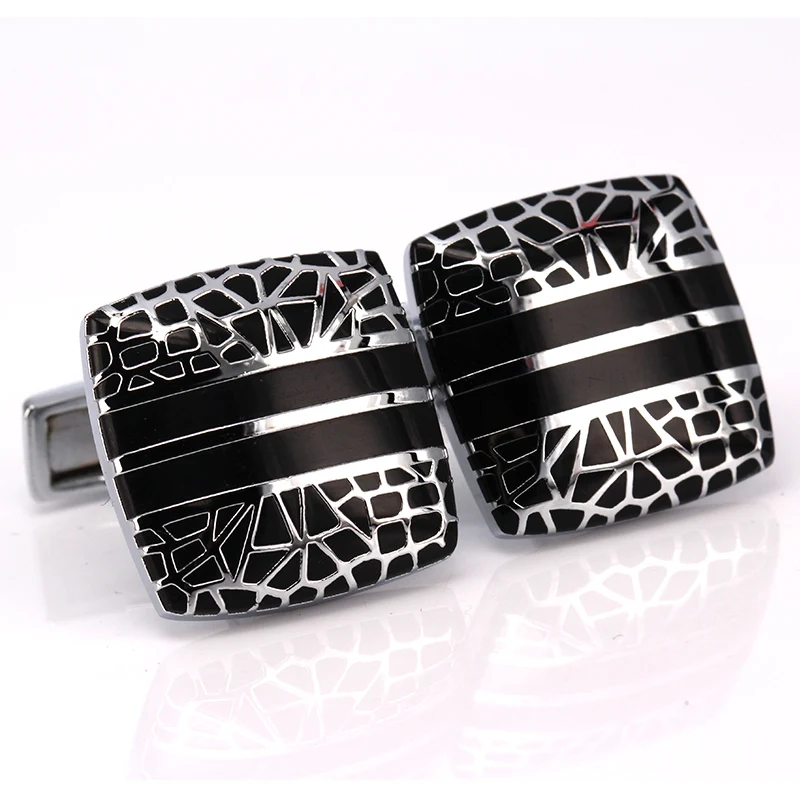 2017 men jewelry cufflinks for shirt high quality black pattern
