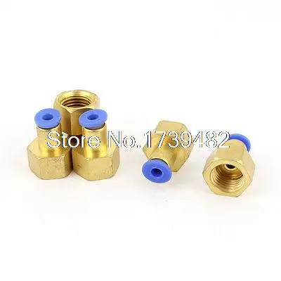 

5 Pcs Pneumatic Straight Push In Fitting 4mm Tube OD x 1/4" BSP Female Thread