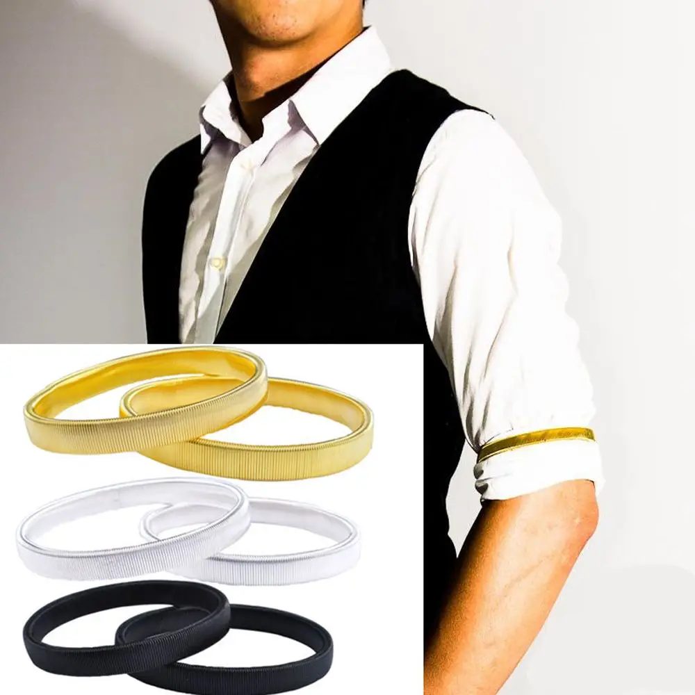 high quality 1 Pc Metal Shirt Sleeve Armbands Solid Color Men's Anti