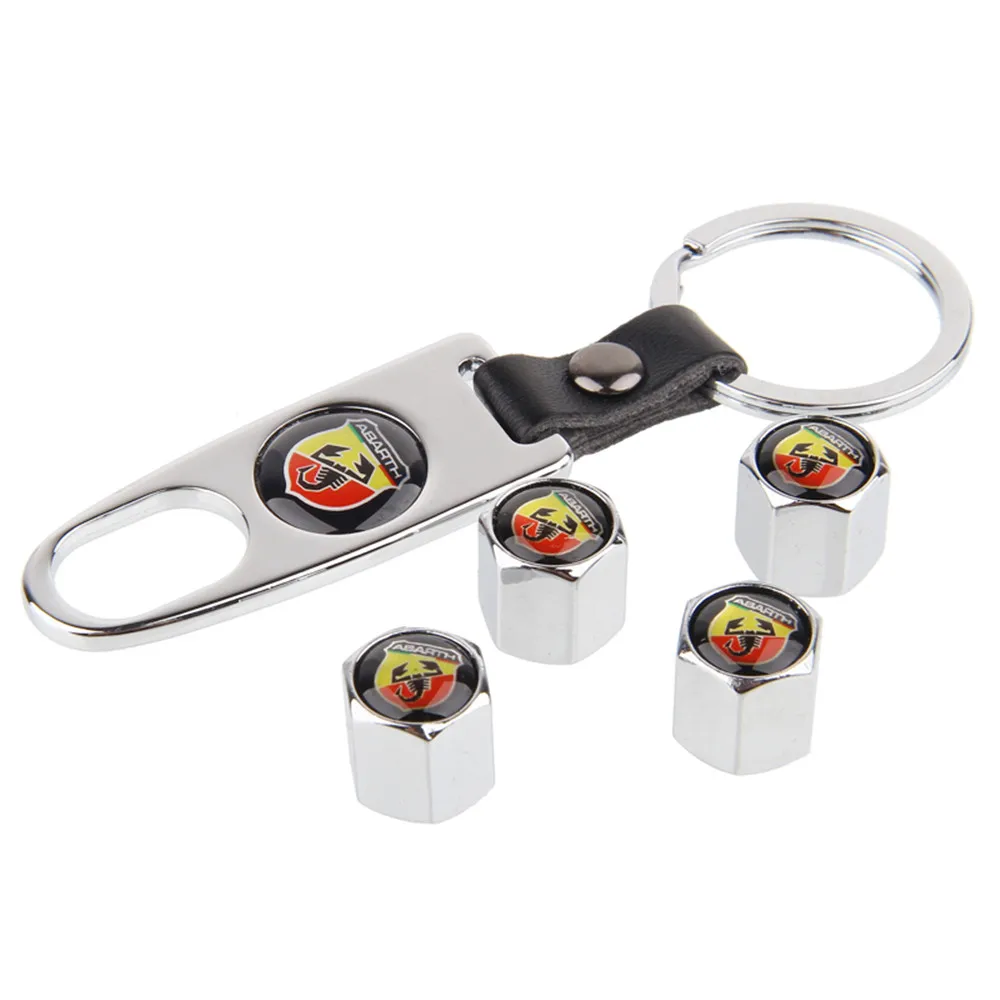 

Keychain Wrench 4pcs Set Wheel Valve Caps Tire Stem Dust Airtight Cover Car Styling for ABARTH 1100 Scorpione Spider Zagato 750