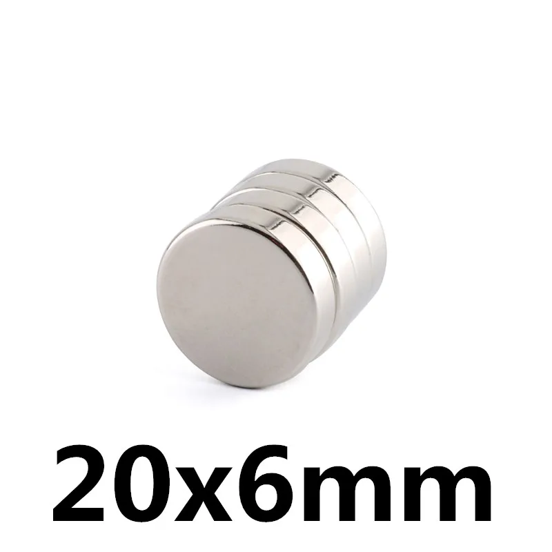 

2pcs 20 x 6 mm N35 Super Strong Powerful Small Round Rare Earth Neodymium Magnets 20x 6 mm