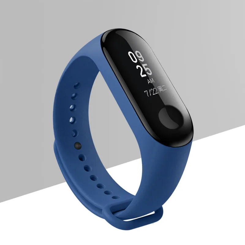Ремешок для Xiaomi mi 3 4, силиконовый браслет для mi Band 3, умные часы, цветной сменный Браслет - Цвет: Deep blue