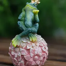 High-10.5cm.Garden креативная Смола Лягушка принц цветок шар украшение Сад Микро пейзаж Садоводство продуктовые ремесла