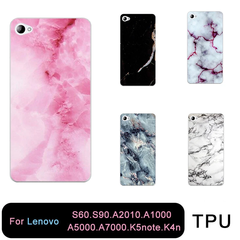 

TPU Clear Phone case For Lenovo S60 S90 A2010 a1000 a5000 a7000 k5note k4note Coloful Soft Marble Case Free shipping