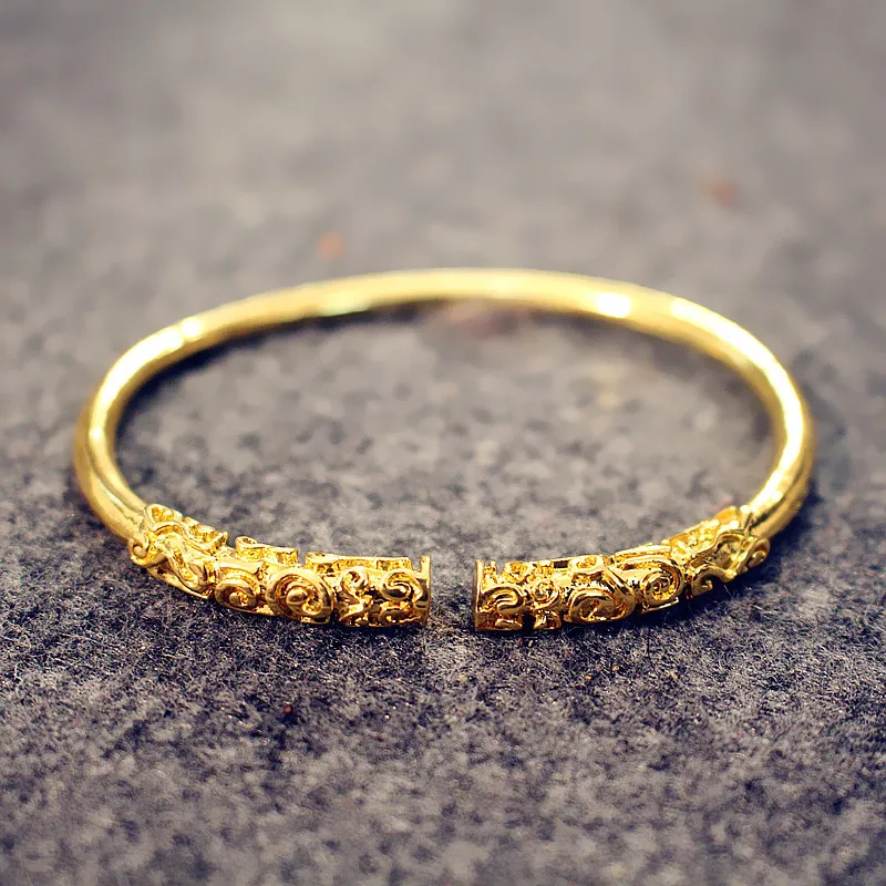 

Bangle Bracelet Wishful Golden Hoop Stick Bracelets & Bangles For Women Men Personality Creative Couple Jewelry Pulseiras Gift