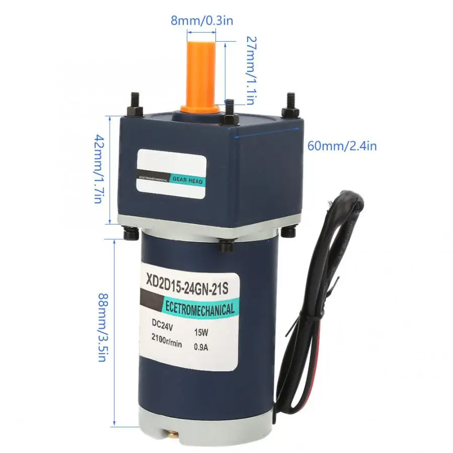 DC 24 V 15 W редукционный мотор с постоянным магнитом мотор-редуктор 8 мм вал Регулируемая скорость CW/CCW