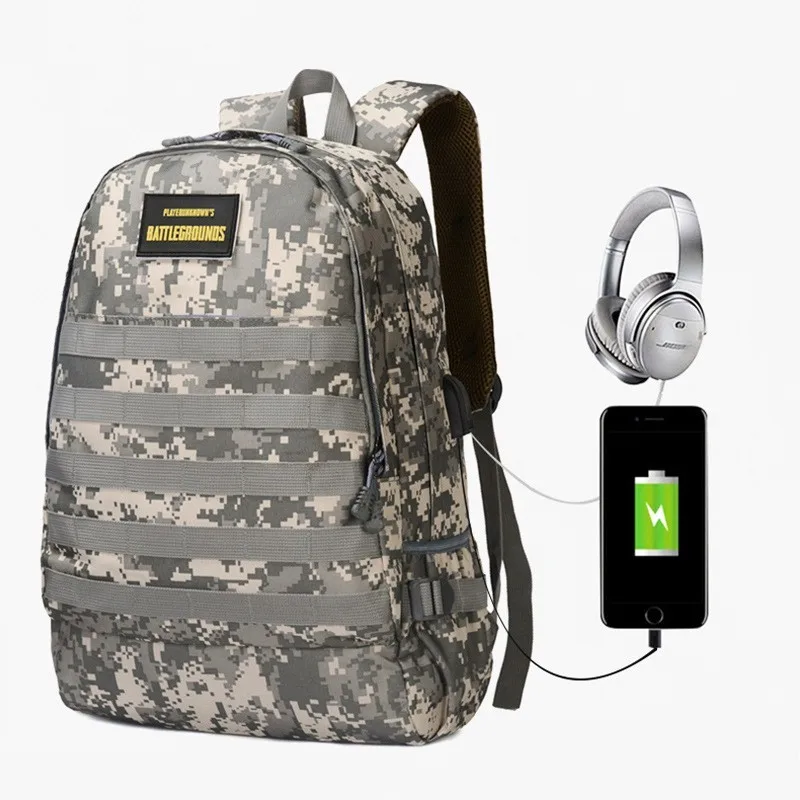  Backpack Camouflage Multifunction USB Charging Travel Men 16inch Laptop Backpacks For PUBG 3 Level 