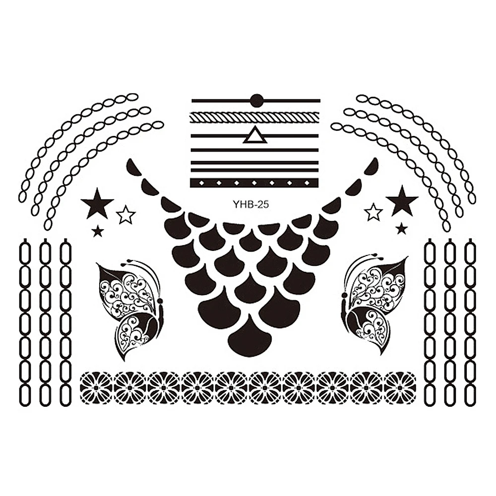 5 Pieces Temporary Animal Tattoo Sticker Owl Butterfly Elephant Crane Design Flower Lace Pendant Tattoo Decal Painless for Women (8)