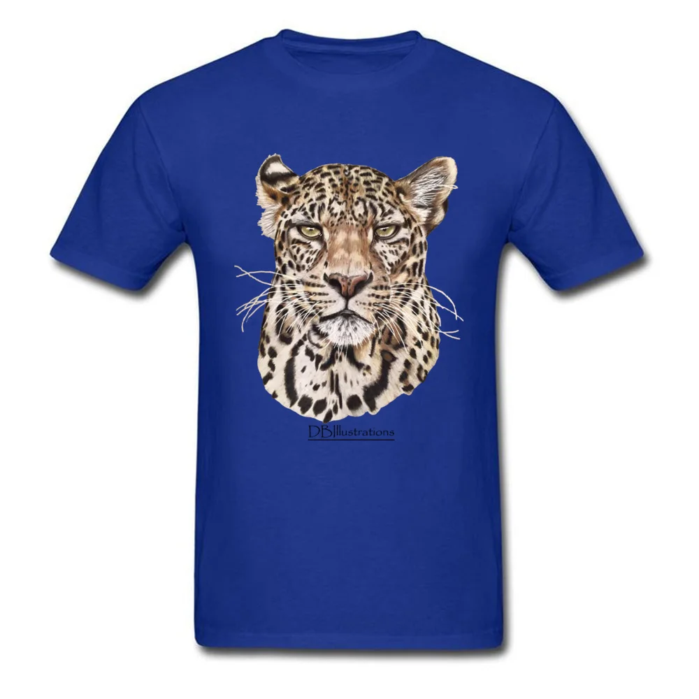 Leopard Summer 100% Cotton Crewneck T Shirt Short Sleeve Fashionable T-Shirt Brand New Gift T-shirts Drop Shipping Leopard blue