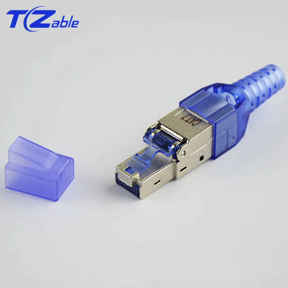Shielded RJ45 Connector Crimp Cat7 Plug 10 Gigabit Network
