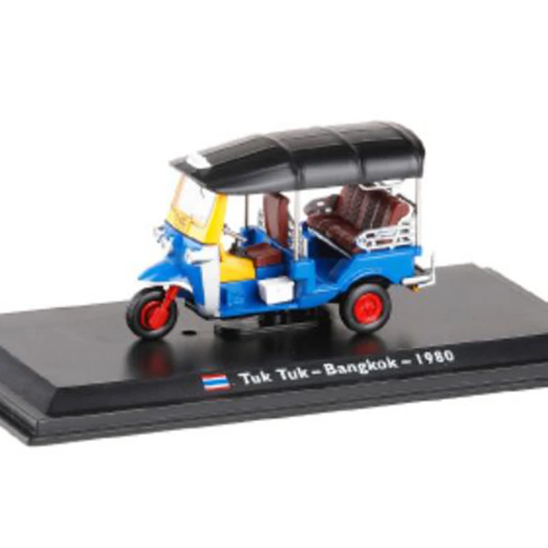  1:43 Scale Metal Alloy Classic Tuk Tuk Bangkok 1980 Tricycle Taxi Car Model Diecast Vehicles Toys F