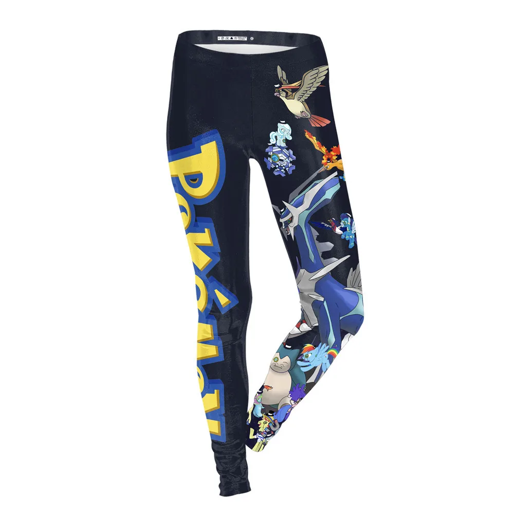amazon leggings FCCEXIO Simple Cartoon Pokemon GO Designs Gray Female Leggings Spring Casual Women's Stretch Legging Soft Jegging Fitness Legins faux leather leggings