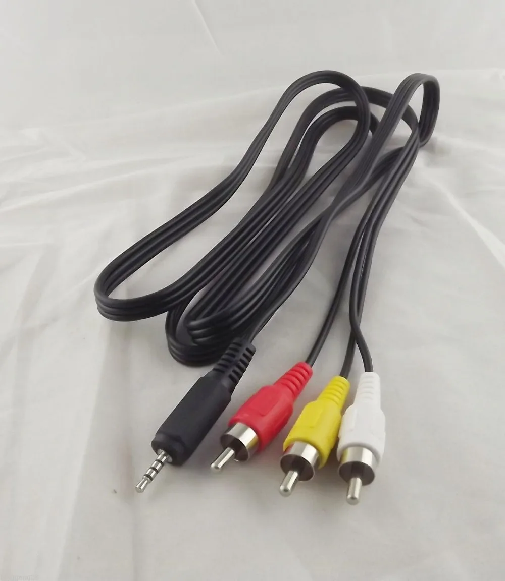 

1pc 2.5mm Mini Stereo Aux Plug To 3 RCA Male Adapter AV Audio Video Cable 5ft