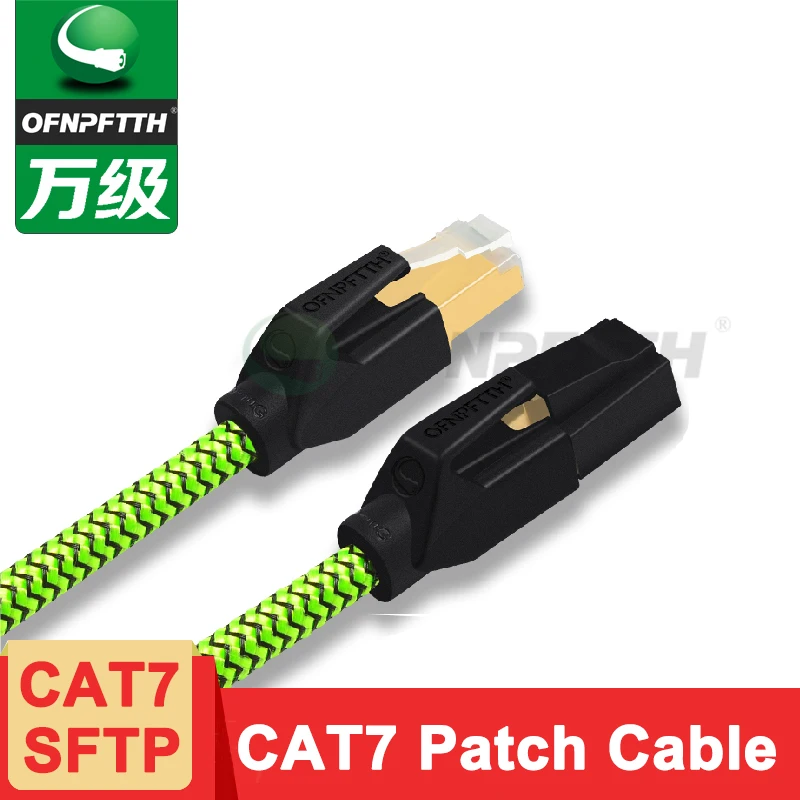 OFNPFTTH GreenBoa CAT7 Patch Cable SFTP 8P8C Gold-Plated Contact 1m, Green 