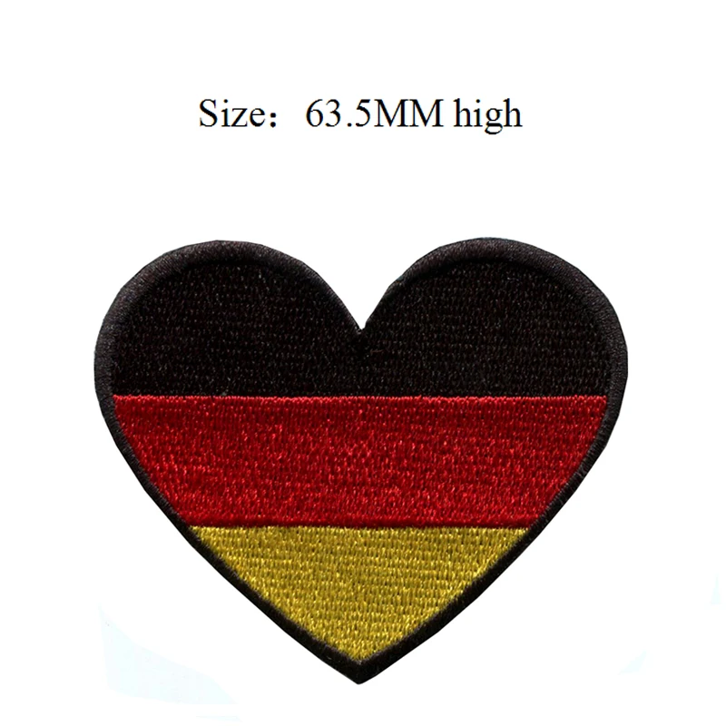 635mm high germany flag patch of heart patch embroidery appliquesew 635mm high germany flag patch of heart patch embroidery appliquesew