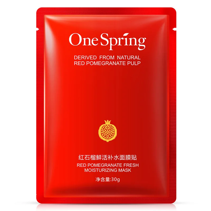 

OneSpring Red Pomegranate Face Mask Facial Moisturizing Shrink Pores Oil Controls Anti Aging Liquid Lifting Face Skin Care