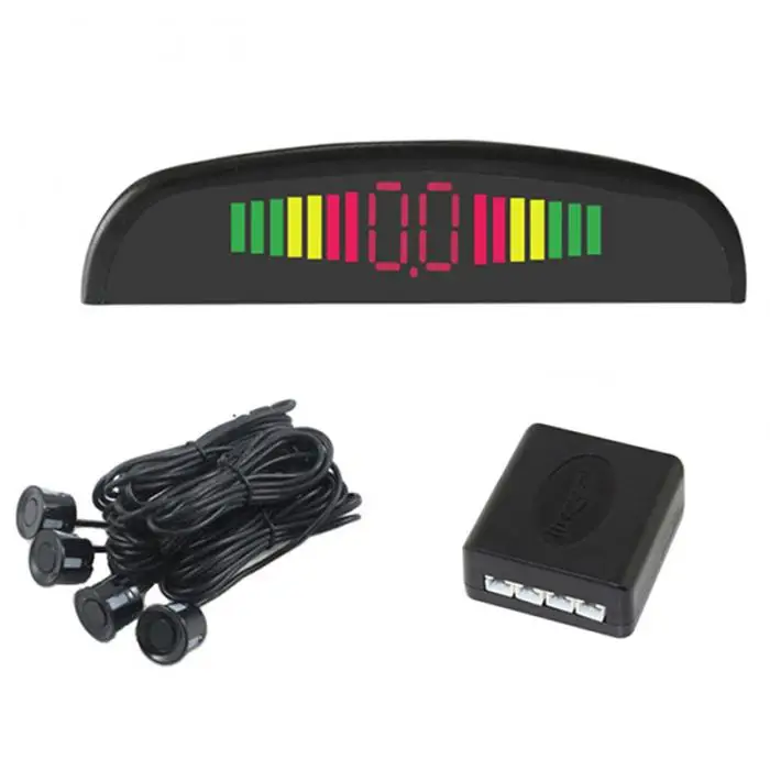 Reversing Parking Radar Sensor Car Vehicle 4 Sensors Audio Buzzer Sound Alarm