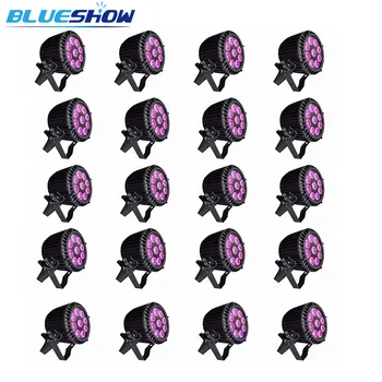 

no tax custom 20pcs/Lot, Led par Light waterproof 9x9w rgb 3in1 flat par light rgbw 4in1 12w rgbwa 5in1 15w rgbwauv 6in1 outdoor