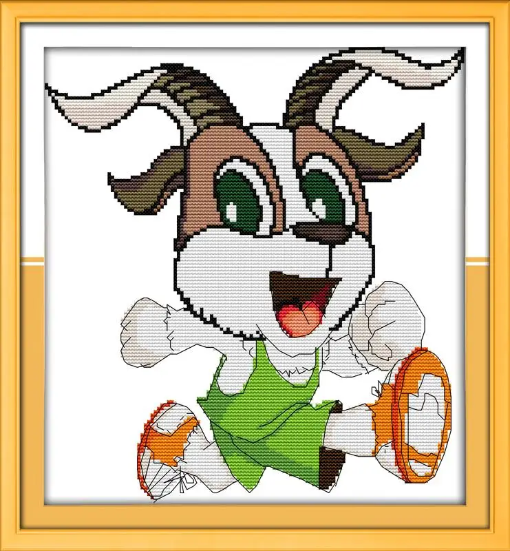 

Free Cross Stitching Lovely Goat DIY Needlework Patchwork DMC counted Cross Stitch Kits for Embroidery Knitting Needles crafts