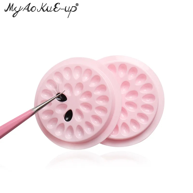 

Pink Glue Gasket Eyelash glue holder Eyelash Extension Adhesive Pallet glue pads stand on eyelash plastic glue holder