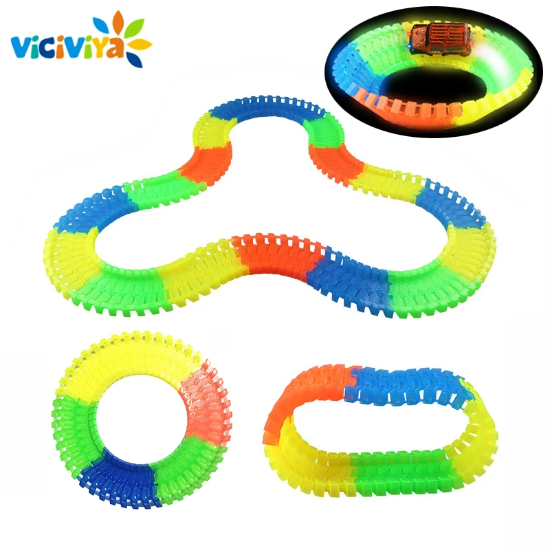 

240 pieces Glowing Car Racing Track Glow in the dark