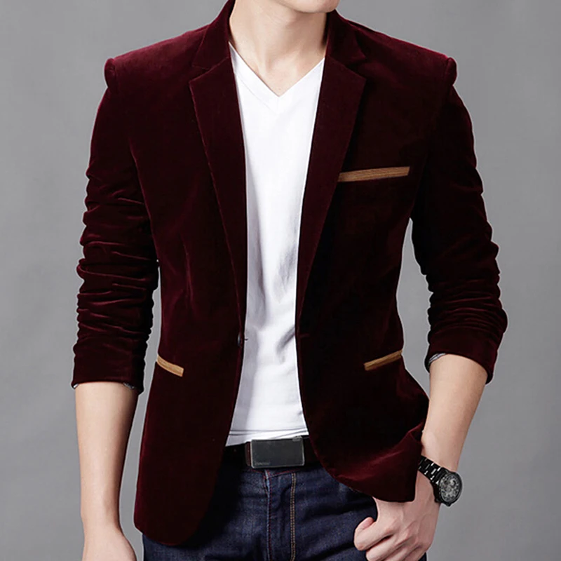 

Bigsweety Spring Autumn Men Blended Jacket Woon Blends Jacket Smart Casual Coat Men High Quality Slim Fit Corduroy Jacket 3XL