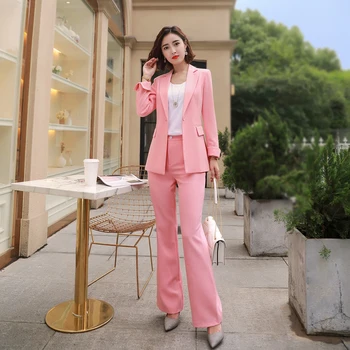 

Customized ladies solid color slim slimming suit two-piece suit (jacket + pants) ladies business office official business wear