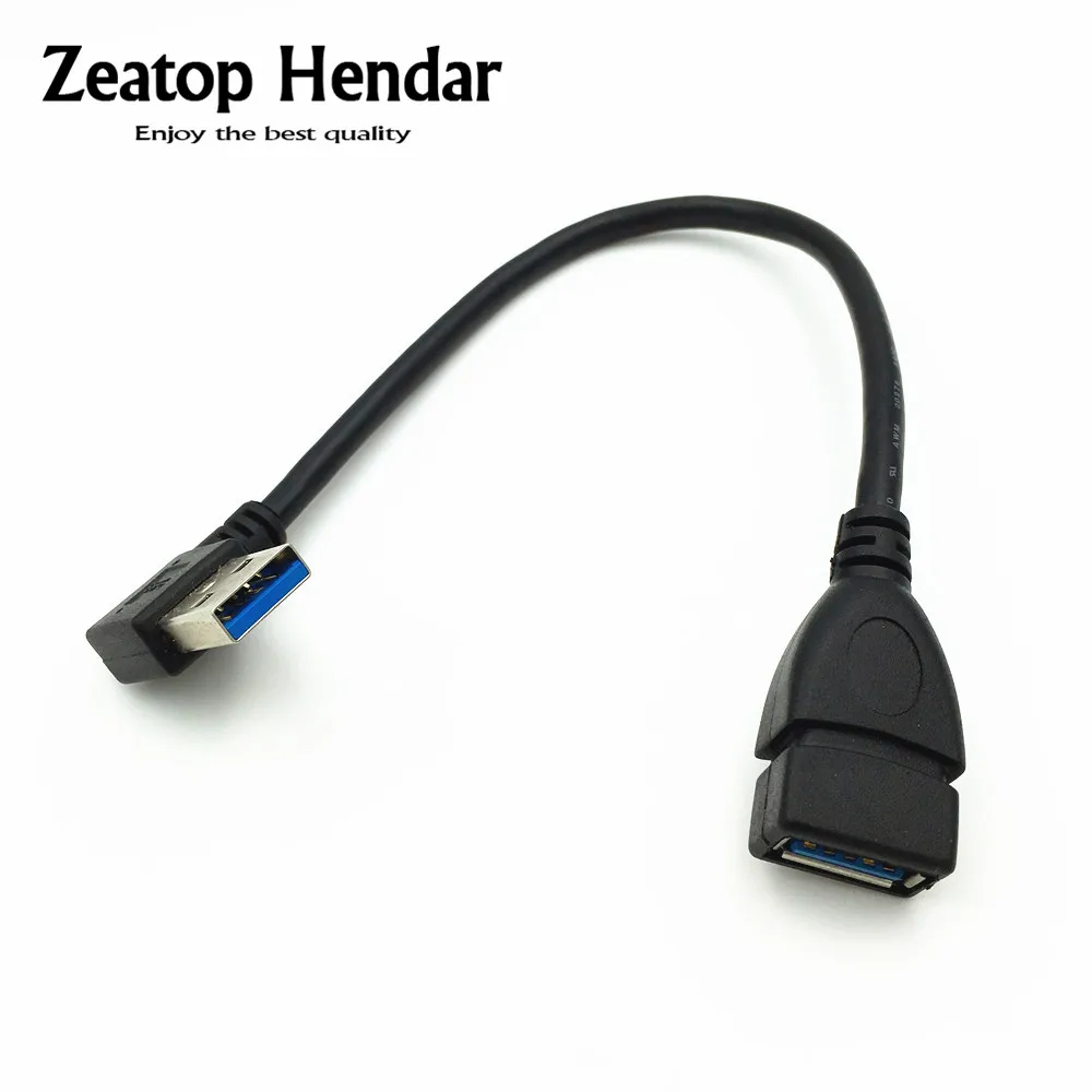 Cord 90 Degree Data Sync Adapter Cable USB 3.0 Down Angled Male A To Female A