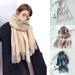 Для женщин кисточкой шарф зима осень толстые теплые шаль накидка длинное одеяло великолепный шарф JL